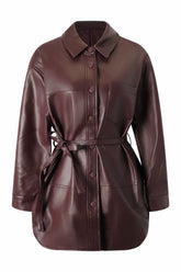 Albie Leather Shirt - Red